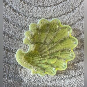 Vintage Duncan Miller "Sanibel" Vaseline Opalescent Glass Shell Plate